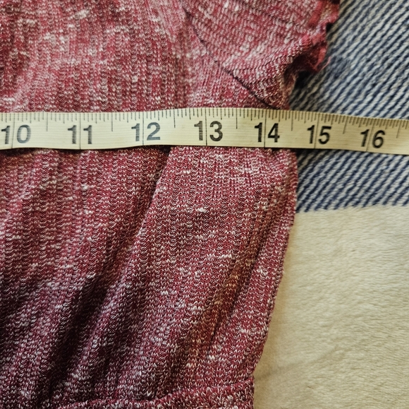 LoveCrazy Juniors Heathered Red Short Sleeve 2 Piece Top Size Small - Picture 9 of 11